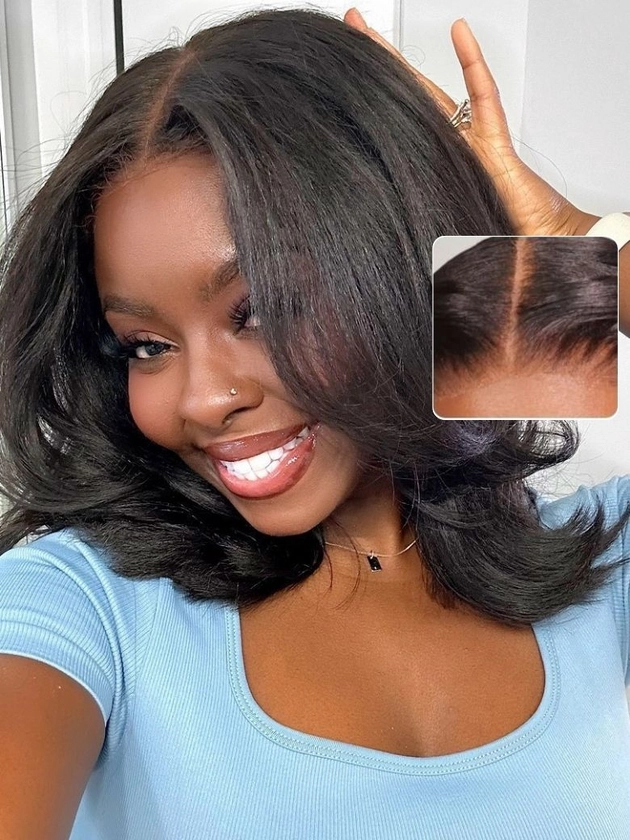 Nadula Bye Bye Knots 2.0™ | Yaki Bob 7x5 And 13x4 Pre-Bleached Natural Looking Straight Glueless Summer Wig