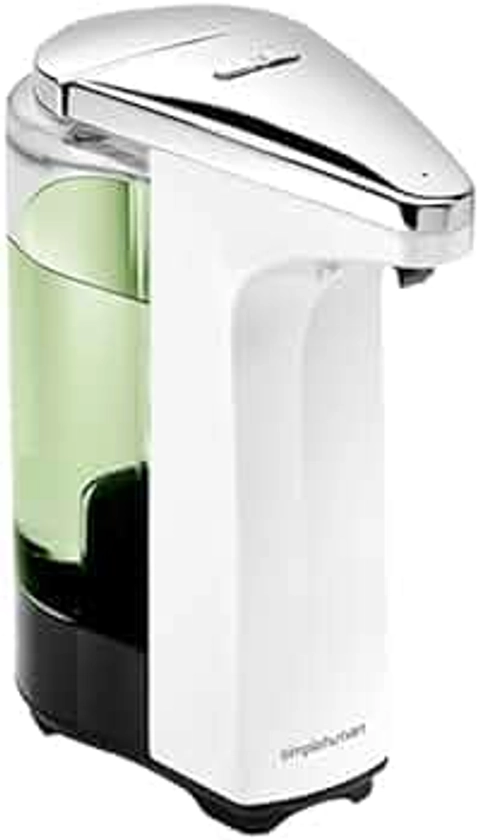 simplehuman 8 oz. Touch-Free Sensor Liquid Soap Pump Dispenser with Soap Sample, White