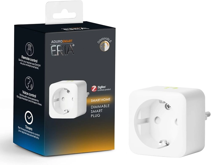 AduroSmart Prise intelligente, dimmable, entre autres, compatible avec AduroSmart , Hue et Alexa, Blanc, 81855-E