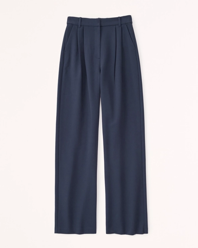 Women's Curve Love A&F Sloane Tailored Wide Leg Pant | Women's Bottoms | Abercrombie.com