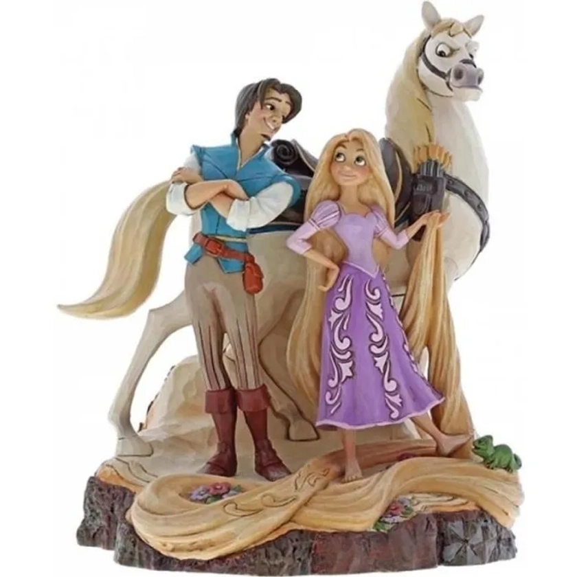 Figurine - Disney Traditions - Raiponce et Flynn Wood - Violet - Maximus expressif