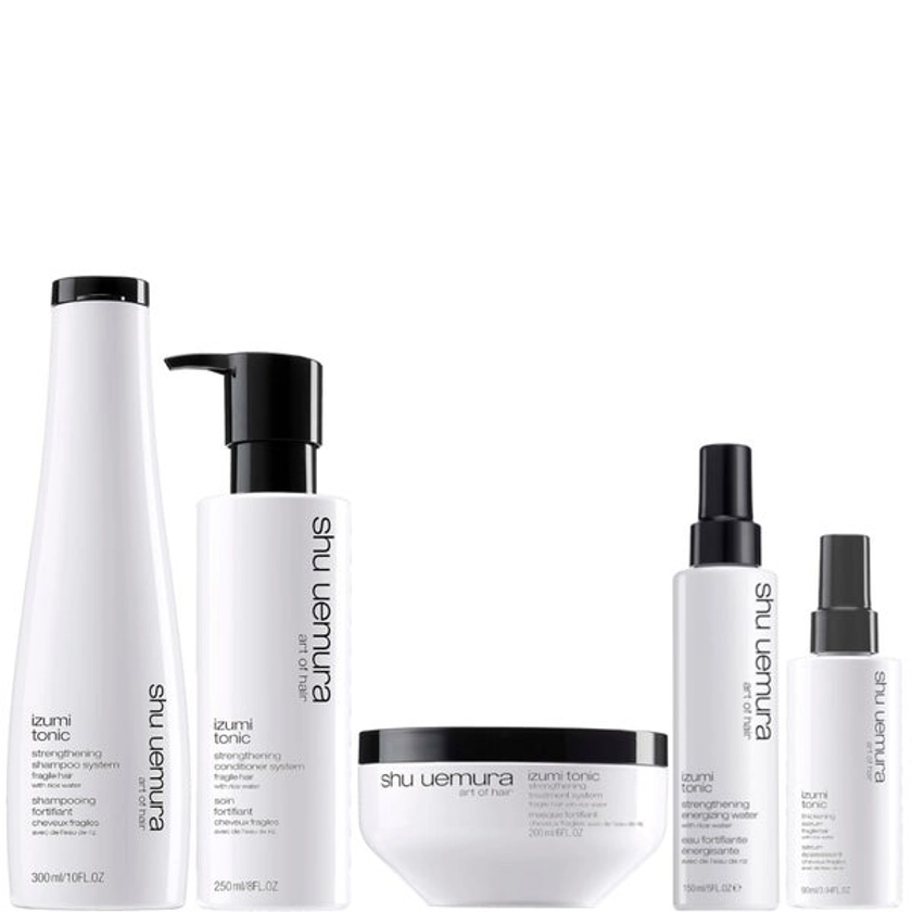 Shu Uemura Art of Hair Izumi Tonic Rice Water Shampoo, Conditioner, Hair Mask, Serum and Tonic Water Routine