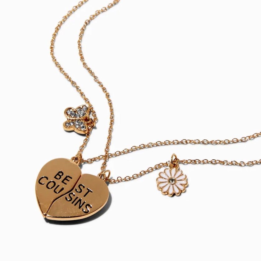 Best Friends ''Best Cousins'' Split Heart Pendant Necklaces - 2 Pack