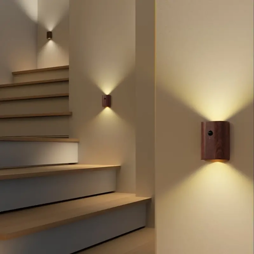 Modern Minimalist Motion Sensor Wall Lights Usb Rechargeable - Temu