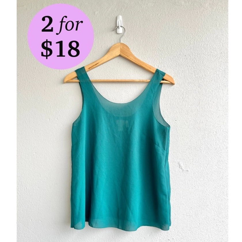 [ 2 for $18] H&M | Teal Chiffon Top