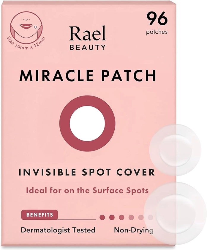 Rael Pimple Patches, Miracle Invisible Spot Cover - Korean Skincare, Hydrocolloid Acne Spot Treatment Patch, Face Stickers, Vegan & Cruelty Free, 2 Sizes (96 Patches)