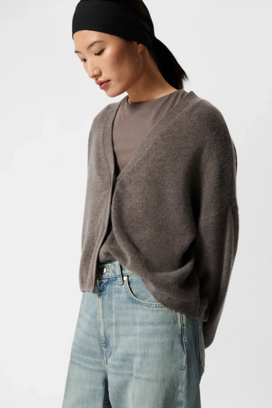 Oversized Cashmere Cardigan - V-hals - Lange mouwen - Mole - DAMES | H&M NL