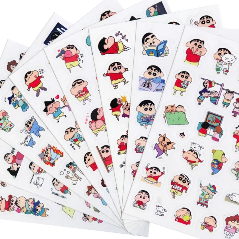 Crayon Kendchan Anime Cartoon Expression Décoration, Ordinateur portable, Compte à main, Album de téléphone portable, Staacquering, Transparent, Autocollants en PVC