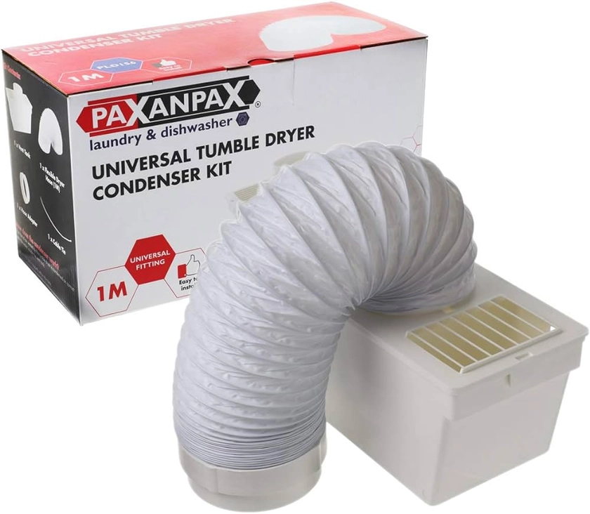 Paxanpax PLD156 Kit universel de condensateur interne pour sèche-linge avec tuyau, boîte et accessoires