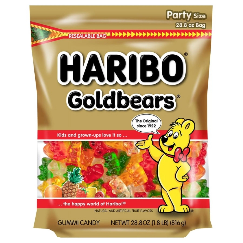 HARIBO Goldbears Original Gummy Bears,Pack of 1 28.8oz Stand Up Bag - Walmart.com