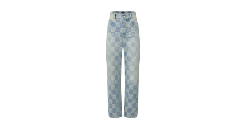 Les collections de Louis Vuitton : Pantalon droit Damier en denim