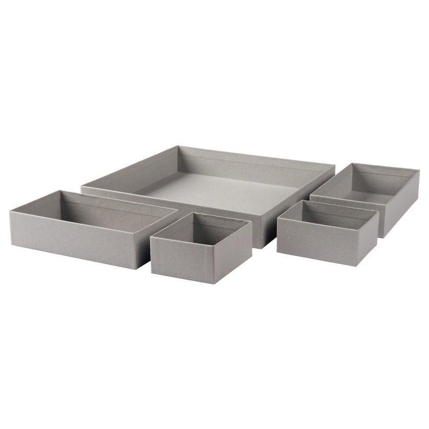 GRÅSIDAN boîtes, 5 pièces, gris - IKEA