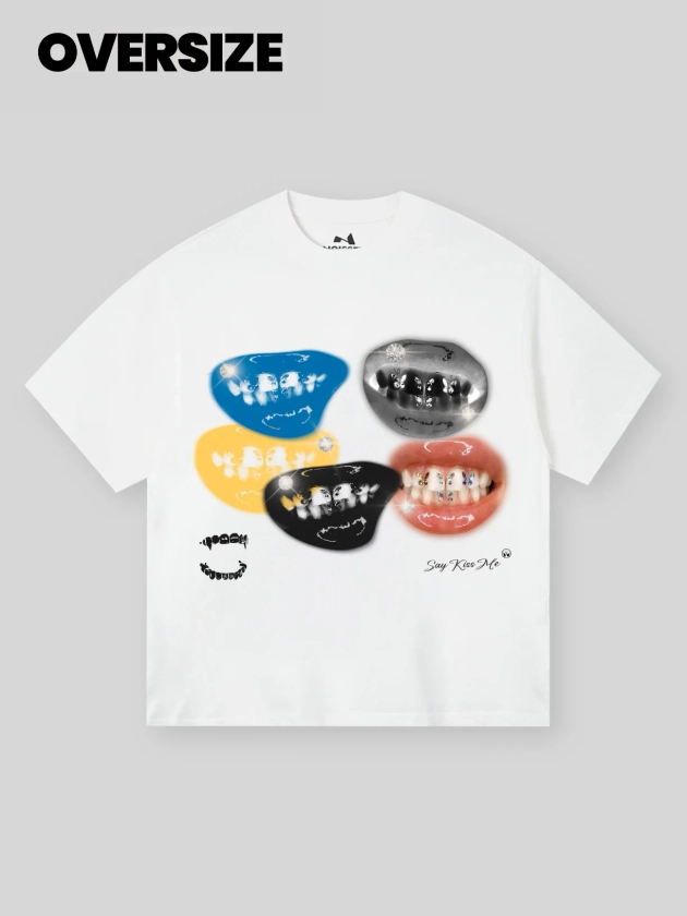 BOUNCE BACK© Colorful Lip Print T-shirt