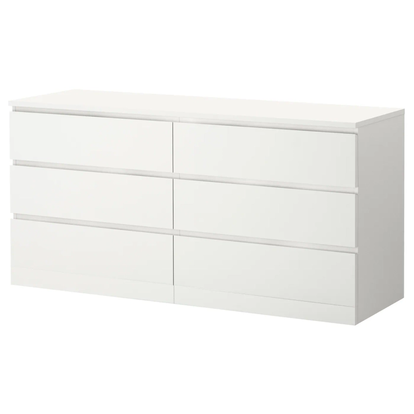 MALM Kommode, 6 Schubladen, weiß, 160x78 cm - IKEA Deutschland