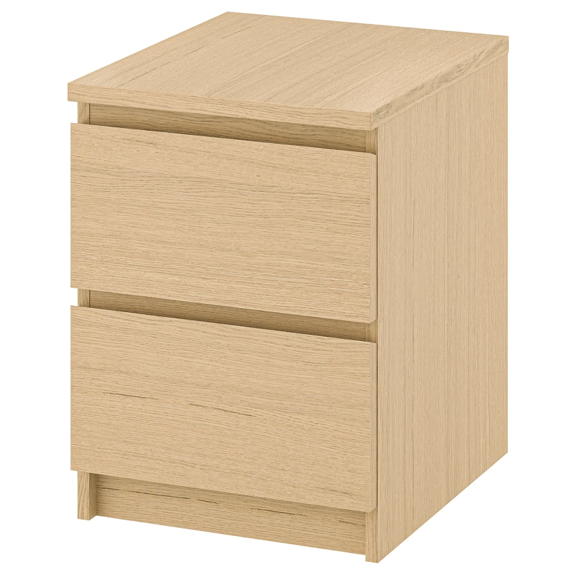 MALM 2-drawer chest, white stained oak veneer, 15 3/4x21 5/8" - IKEA