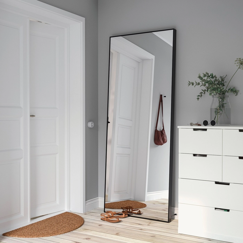 HOVET mirror, black, 78x196 cm - IKEA