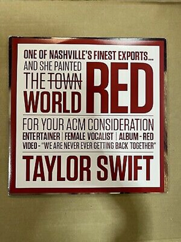 Taylor Swift – Red ACM (2LP) 2012 ACMA Promo Limited Edition Vinyl | eBay