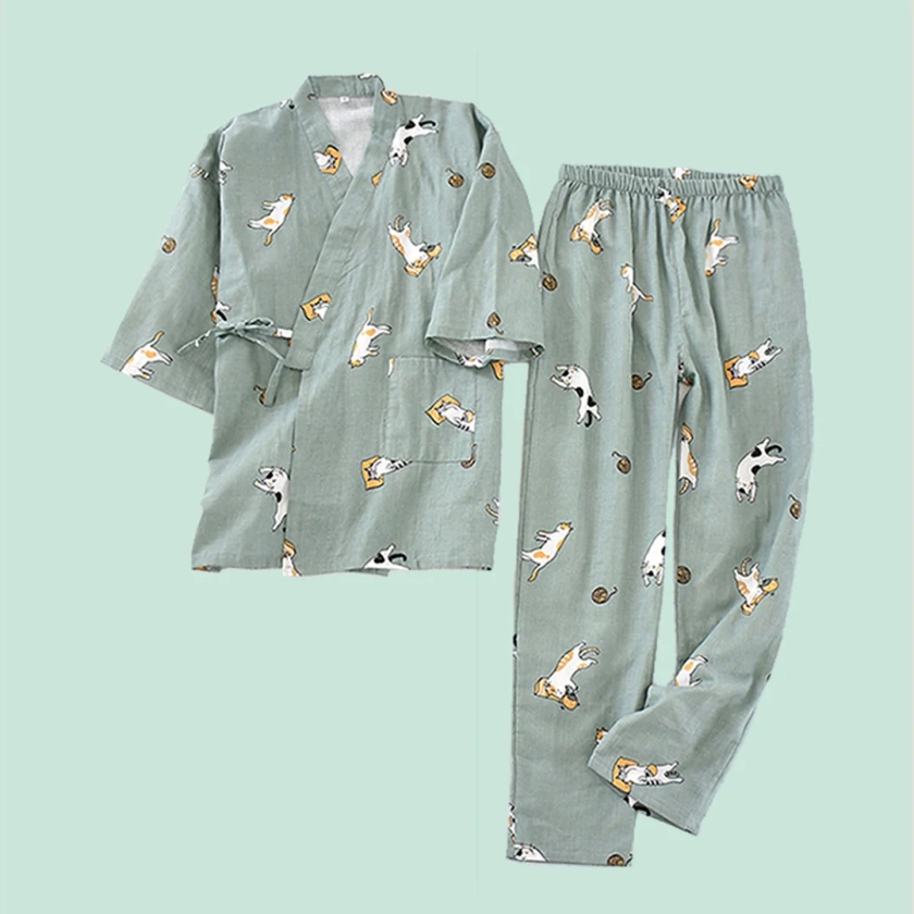 Kitty Cat Kimono Pyjama Set