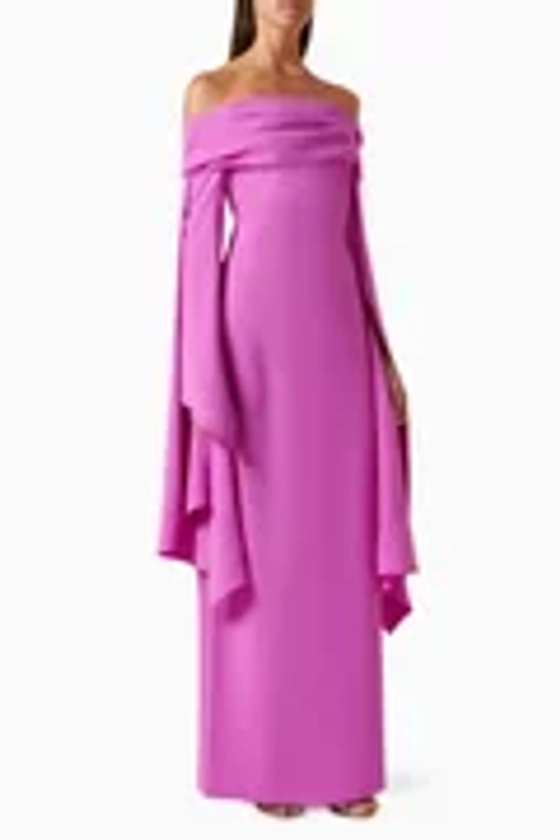 Buy Solace London Pink Arden Maxi Dress in Crepe for Women in UAE | Ounass