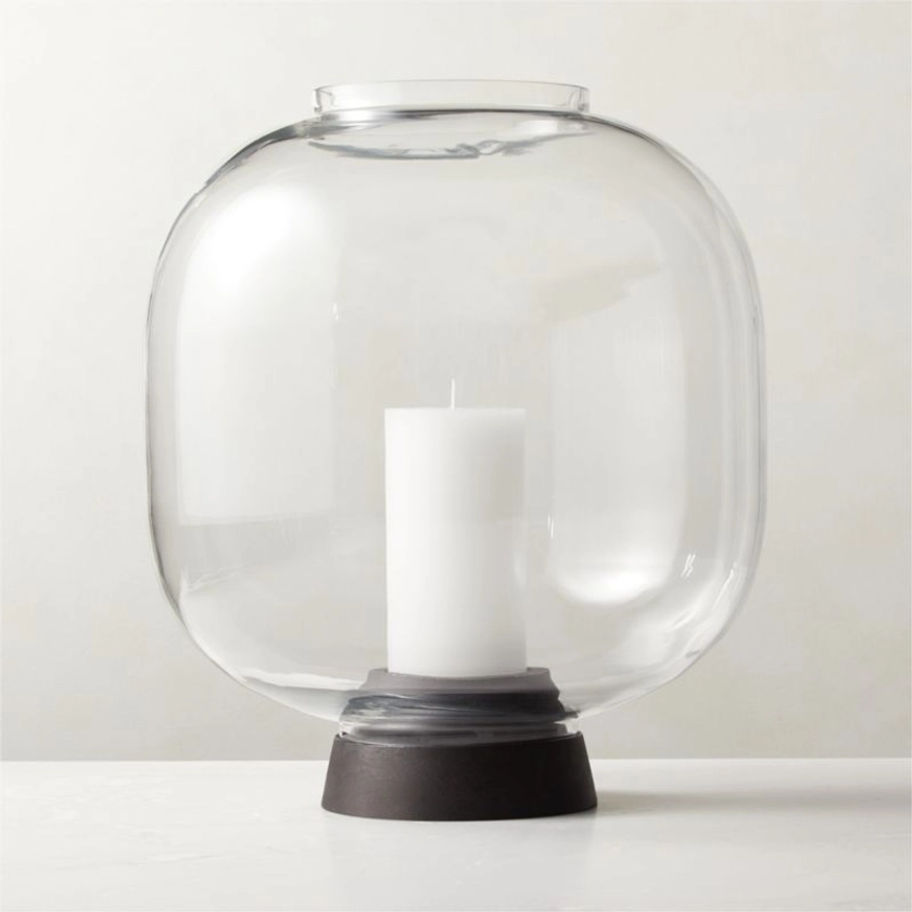 Axl Glass Hurricane Candle Holder Lantern | CB2