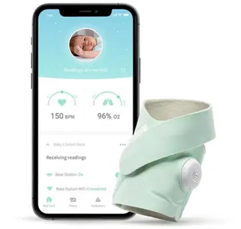 Owlet Smart Sock 3 - okos zokni, 0-18 hónap (világoszöld) | alza.hu