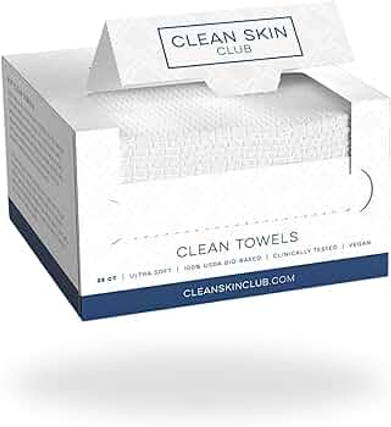 Clean Skin Club offre des serviettes pour le visage approuvées par les dermatologues, 100% biologiques USDA, et des towelettes jetables ultra douces.