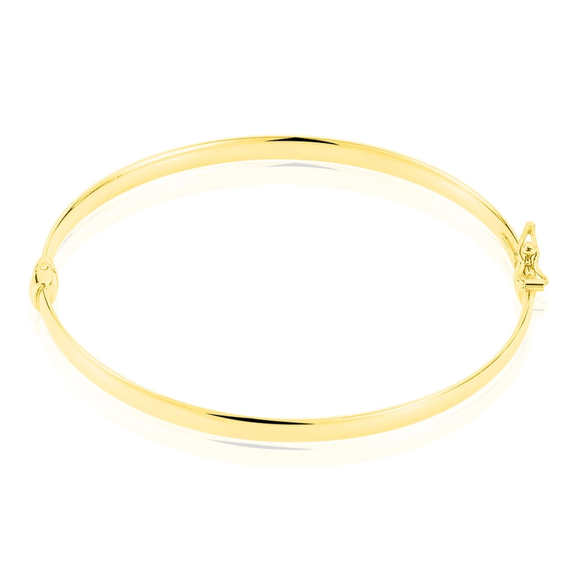 Bracelet Jonc Cynthia Fil Plat Lisse Or Jaune