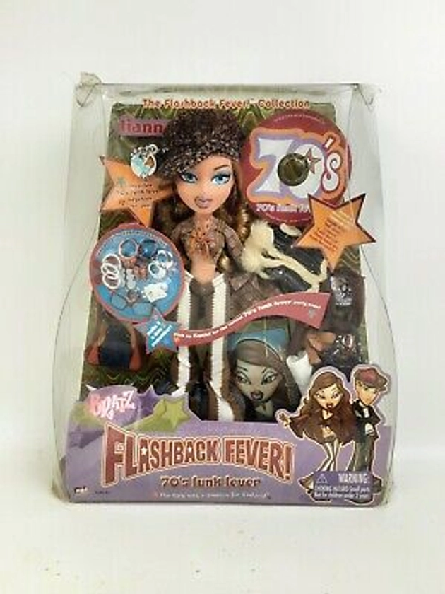 New In Box Bratz Fianna Flashback Fever 70's Funk Fever With Headwear RARE HTF