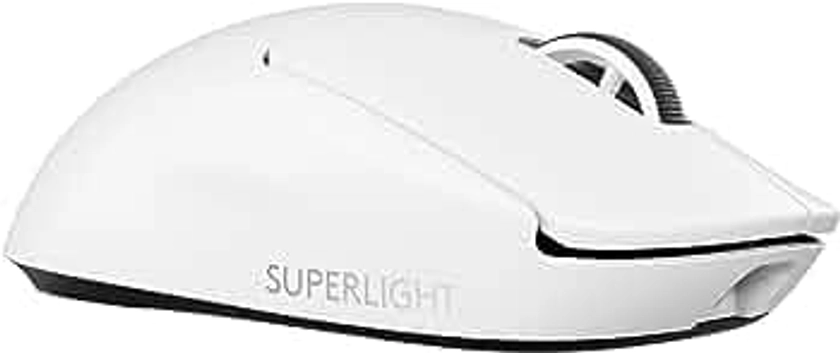 Logitech G PRO X SUPERLIGHT 2 LIGHTSPEED Souris Gaming Sans Fil, Légère, Polling 4K, Switchs Hybrides LIGHTFORCE, Capteur HERO 2, 32 000 DPI, 5 Boutons Programmables, Prise USB-C, PC, Mac - Blanc