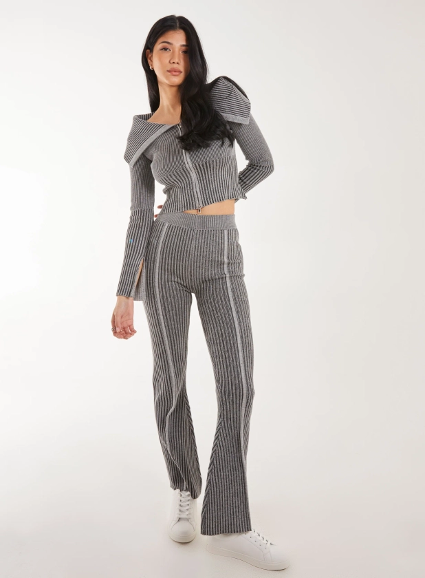 Two Tone Rib Seam Detail Flares