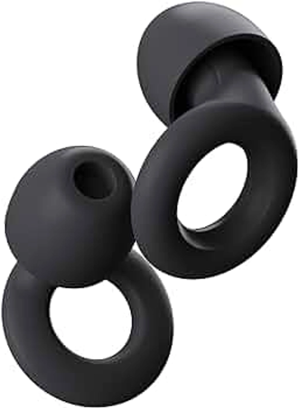 Loop Quiet Ear Plugs for Noise Reduction – Super Soft, Reusable Hearing Protection in Flexible Silicone for Sleep, Noise Sensitivity - 8 Ear Tips in XS/S/M/L – 26dB & NRR 14 Noise Cancelling – Black