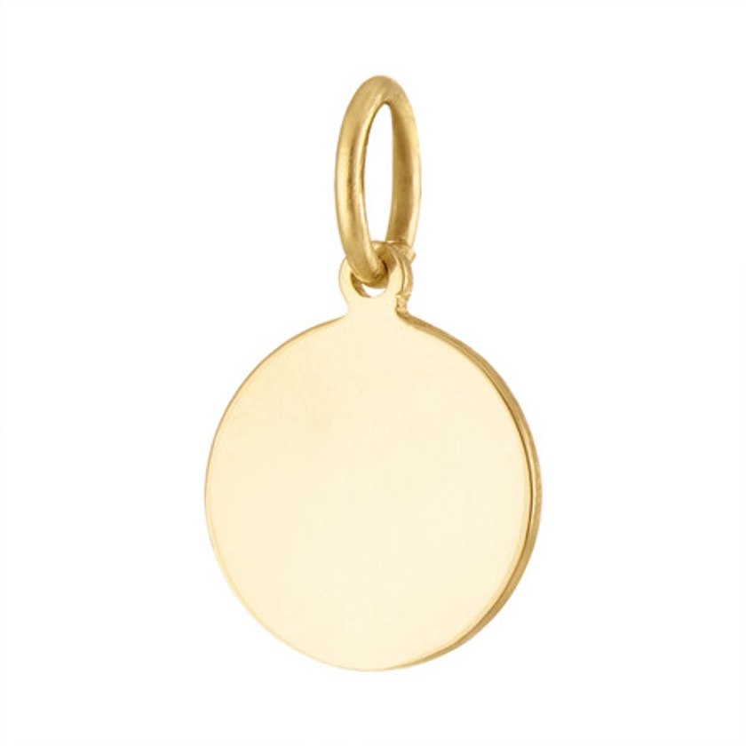 Small Classic Disc 14K Gold Engravable Charm