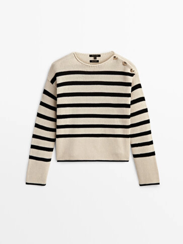 Striped cotton sweater - Massimo Dutti