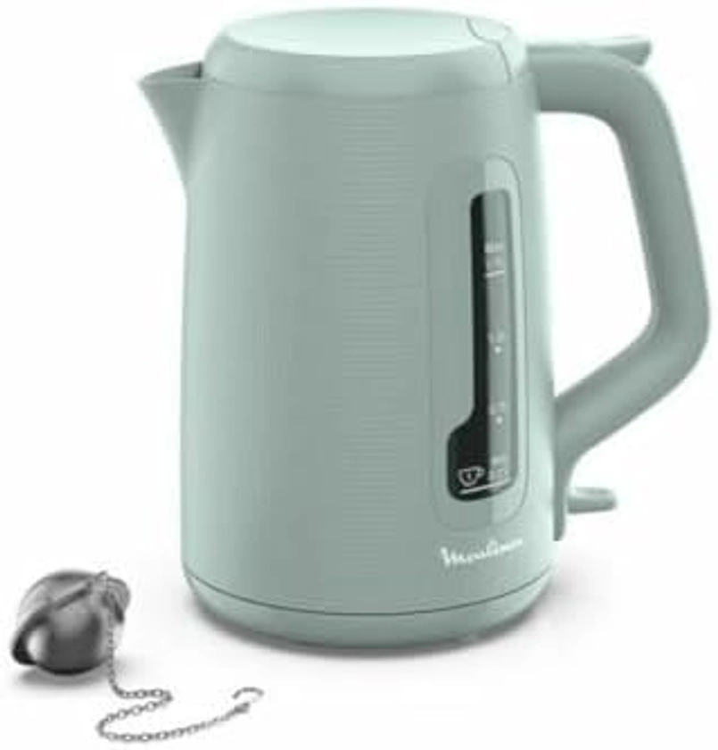 Moulinex Electric Kettle, 1.7 L, 1 Cup Indicator, Anti-Limescale Filter, Tea Ball Included, Easy Filling and Cleaning, Auto Stop, Elegant Design, Colour Eucalyptus Morning BY2M1310 : Amazon.com.be: Home & Kitchen