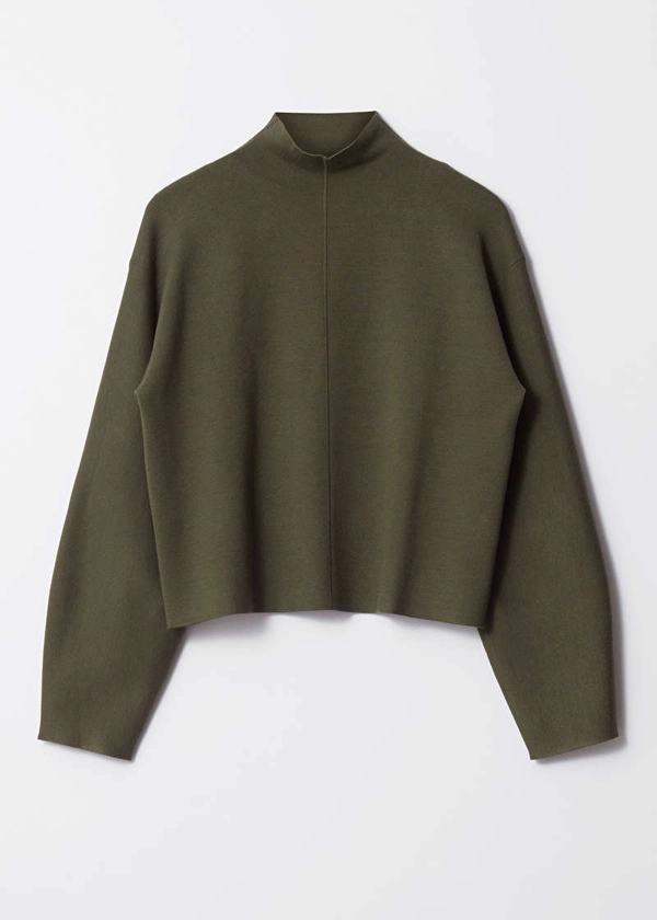 Mock-Neck Double-Knit Jumper - Khaki - & Other Stories GB