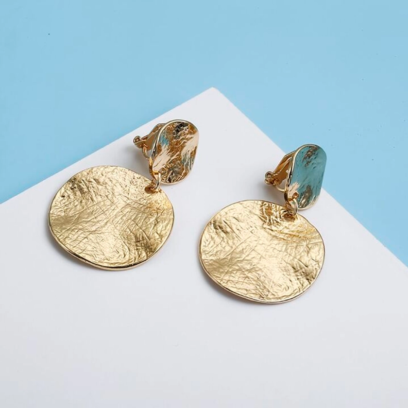 1 Paar Klipp-Ohrringe Modisch rundem Dekor, Für Frauen Für Tägliche Dekoration