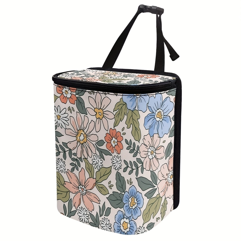 Beautiful Flower Floral Car Trash Women Trash Bag Car - Temu Canada