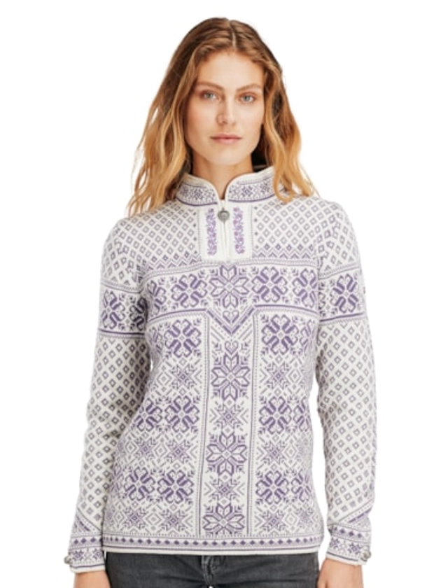 Peace Knit Sweater - Women - Offwhite/Darkpurple