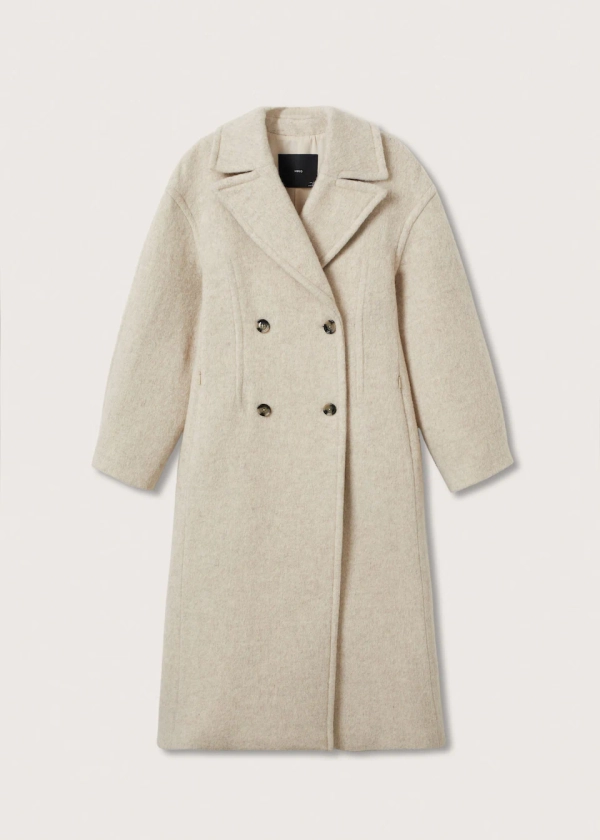 Manteau en laine à double boutonnage - Femme | Mango France