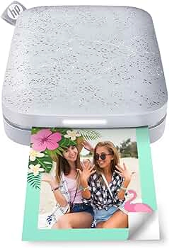 HP Sprocket 2x3 Imprimante photo instantanée pour smartphone - Imprimante mobile couleur sans fil- Photos adhésives Zink- Impression iOS & Android compatibles avec Bluetooth- Perle de Lune