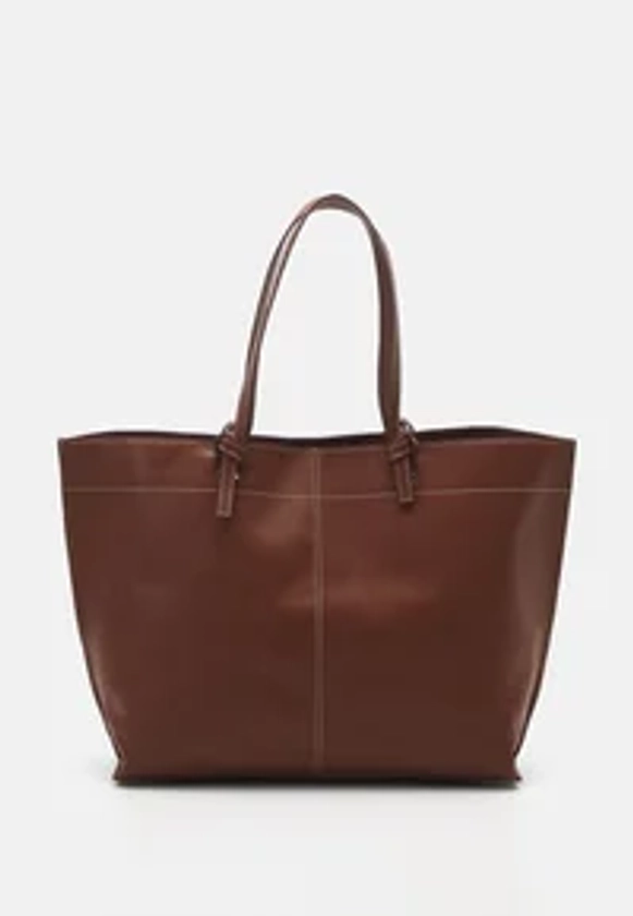 GLOSSY AUBREY BAG - Cabas - mocha brown