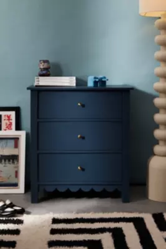 Navy Primrose 3-Drawer Dresser