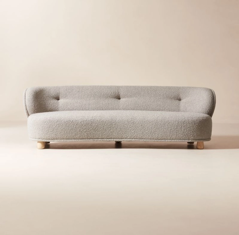 Leonne 90" Grey Boucle Sofa by goop | CB2