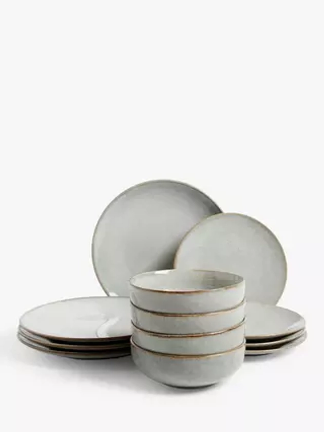 John Lewis ANYDAY Speckle Glaze Stoneware Dinnerware Set, 12 Piece, Natural