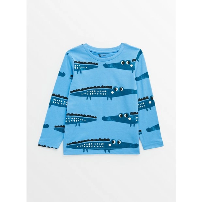 Blue Crocodile Print T-Shirt 3-4 years
