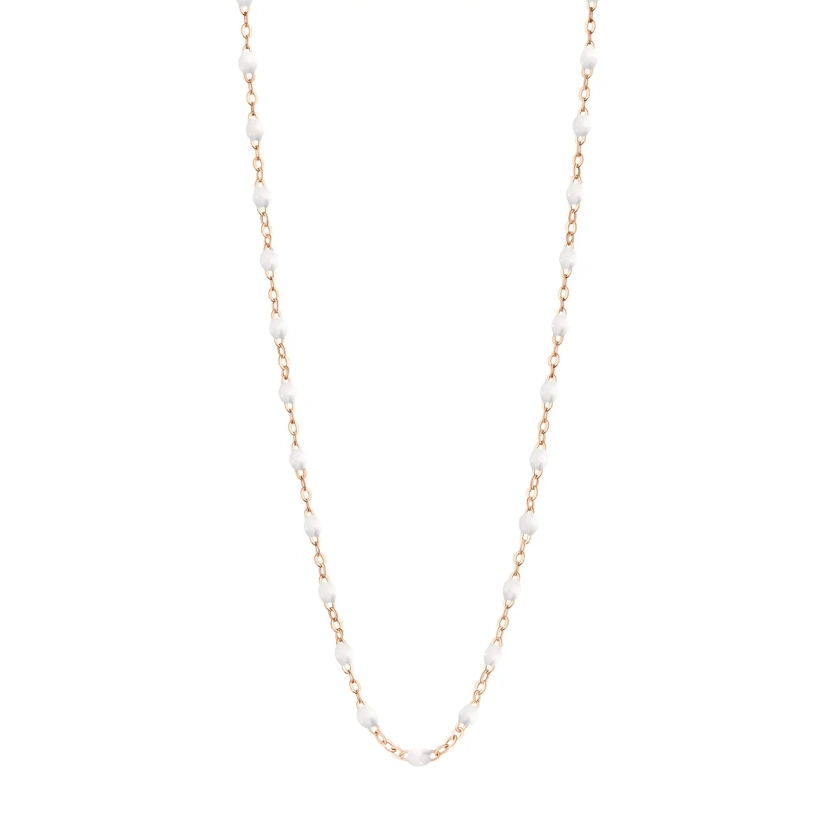 Collier blanc Classique Gigi, or rose, 42 cm