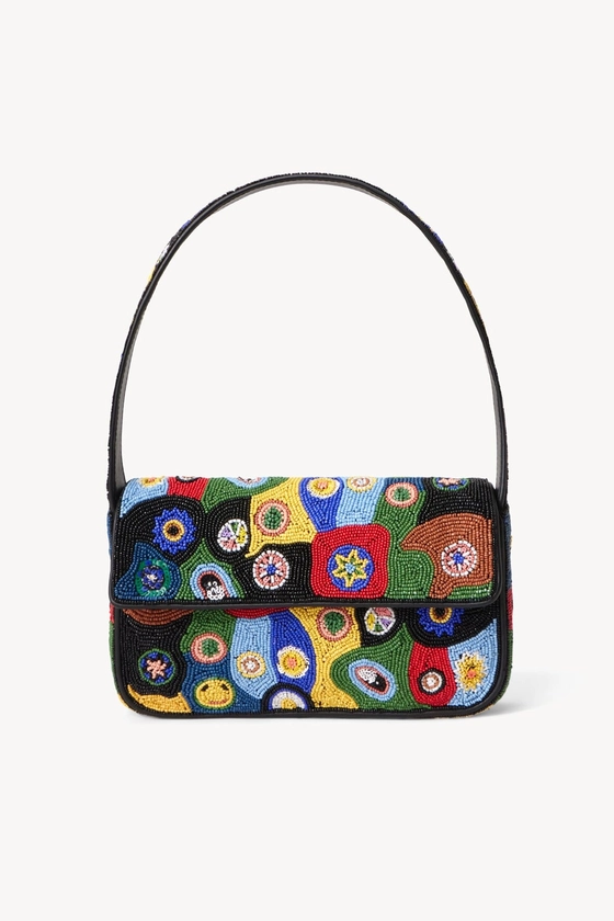 STAUD TOMMY BEADED BAG | BLACK MILLEFIORI