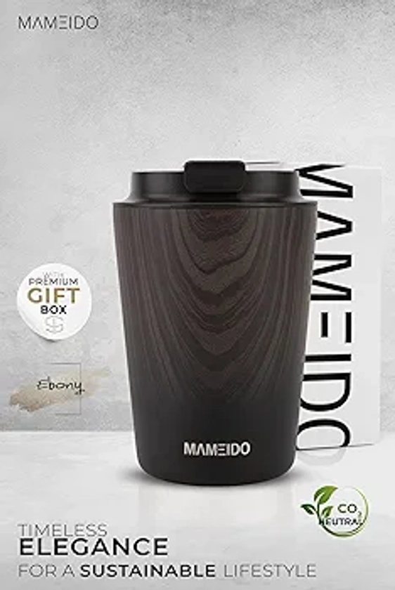 MAMEIDO Mug Isotherme 350ml, 470ml & 700ml - Thermos Café étanche en acier inoxydable, Tasse Isotherme sans BPA, Mug Isotherme Cafe 100% Hermétique (Ivory Beige, 350ml)