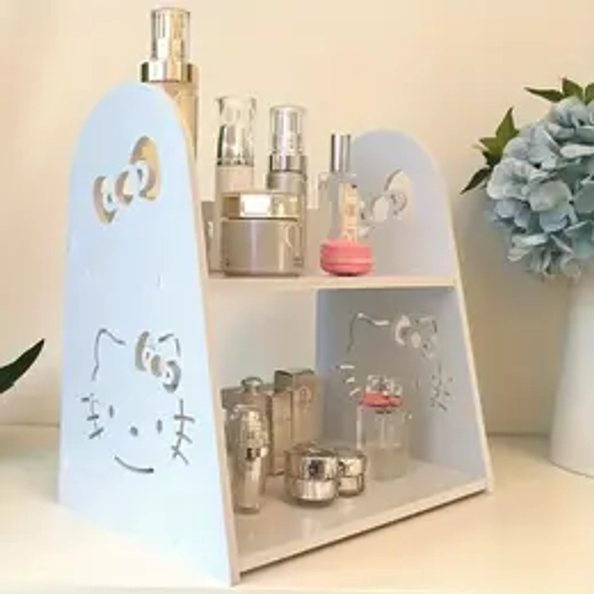 1pc Authorized By Sanrio Hello Kitty Cinnamoroll Kuromi Bookshelf Desktop Bookshelf Tilted Mini Bookshelf for Desk Tabletop Bookshelf for Magazine CD Tiny Bookshelf and Storage Rack in Living Room Office Home