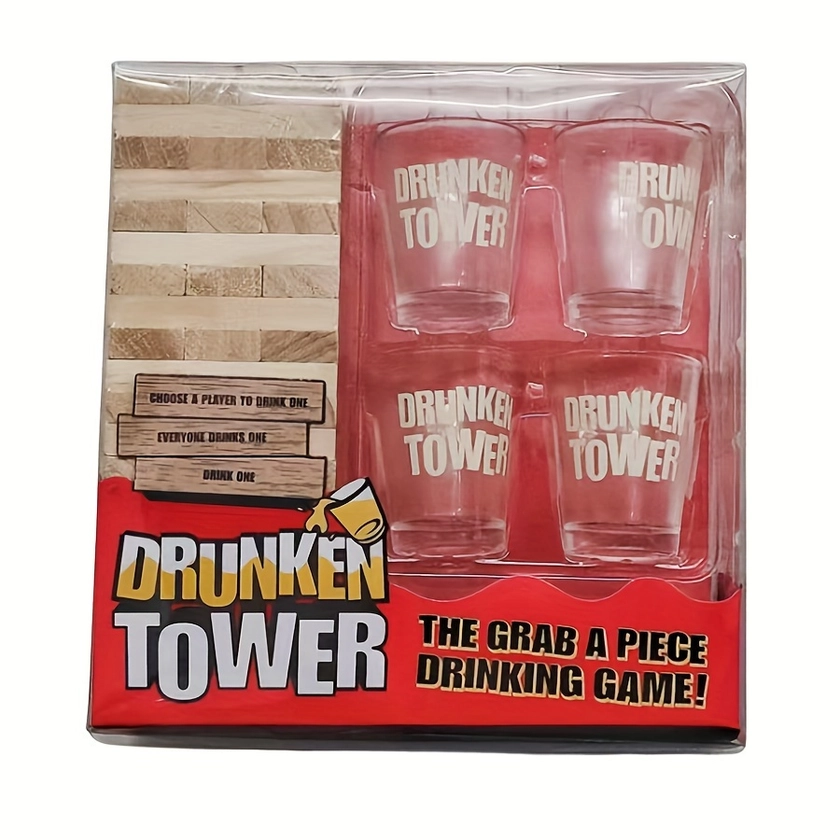Set, Drunken Tower Game, Building Block Battle Game For Adult Drinking Party Gathering, Bar Club Supplies, Game Accessories For Valentine's Day Birthd